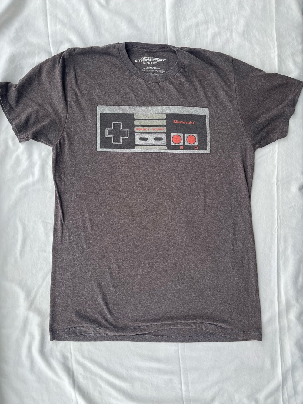 Nintendo Dark Gray Tee with Retro Controller Graphic